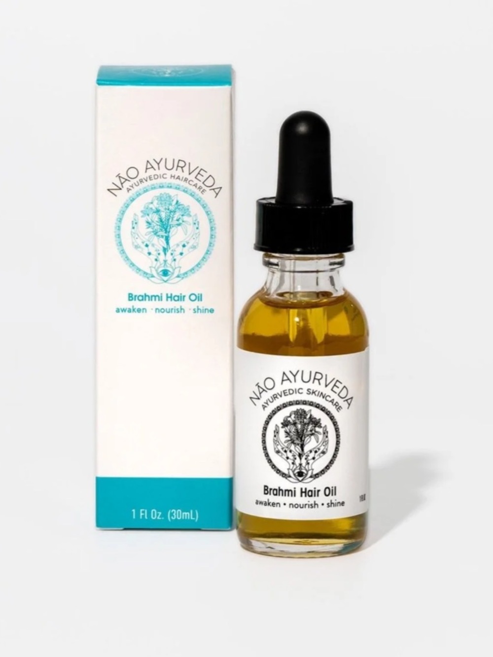 Brahmi Hair Oil - Turquoise & White (1 fl oz)